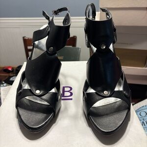 Bakers Black Strappy Heels